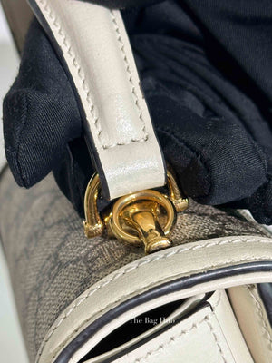 Gucci White/Beige Canvas Horsebit 1955 Mini Bag