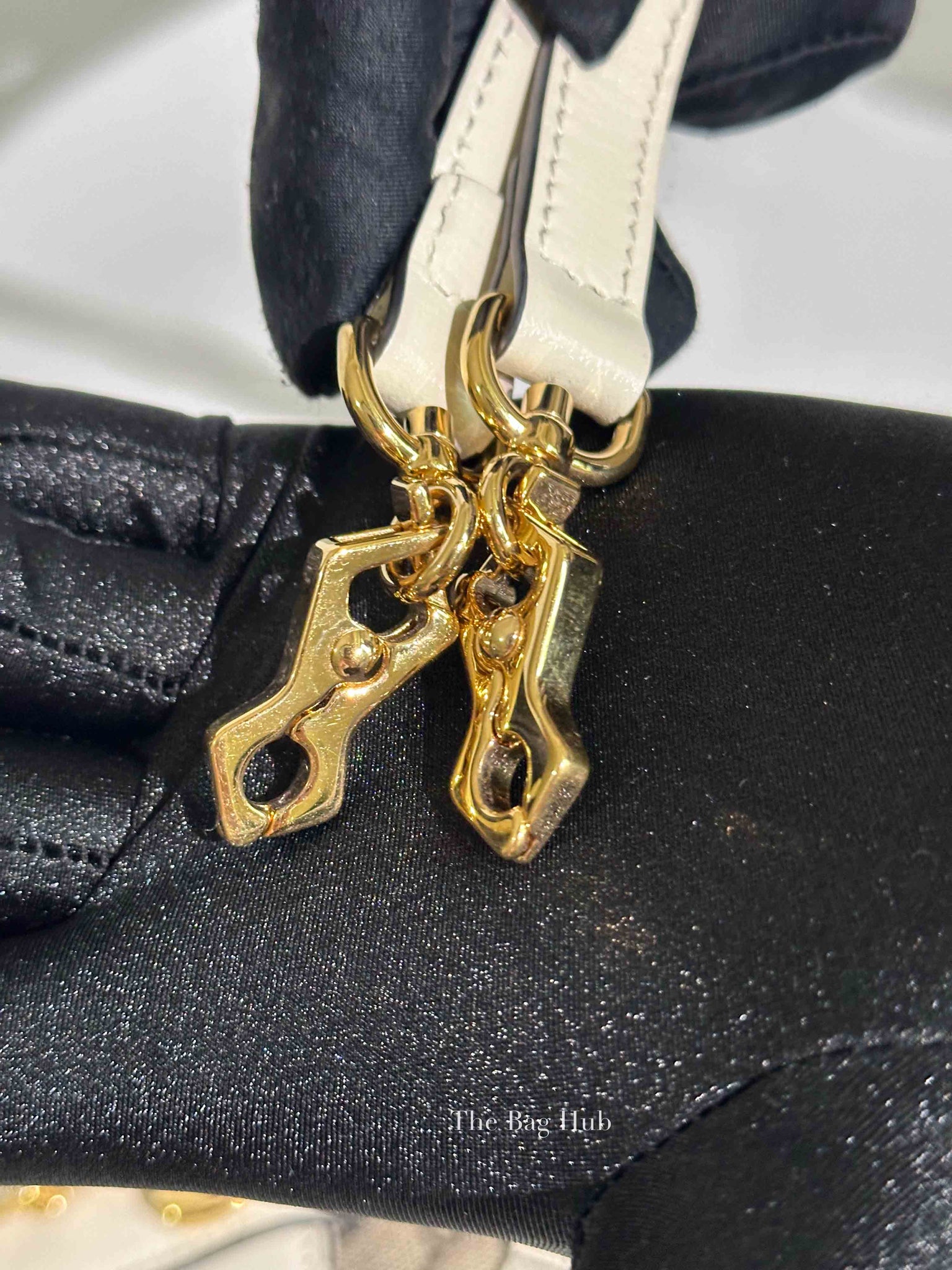 Gucci White/Beige Canvas Horsebit 1955 Mini Bag