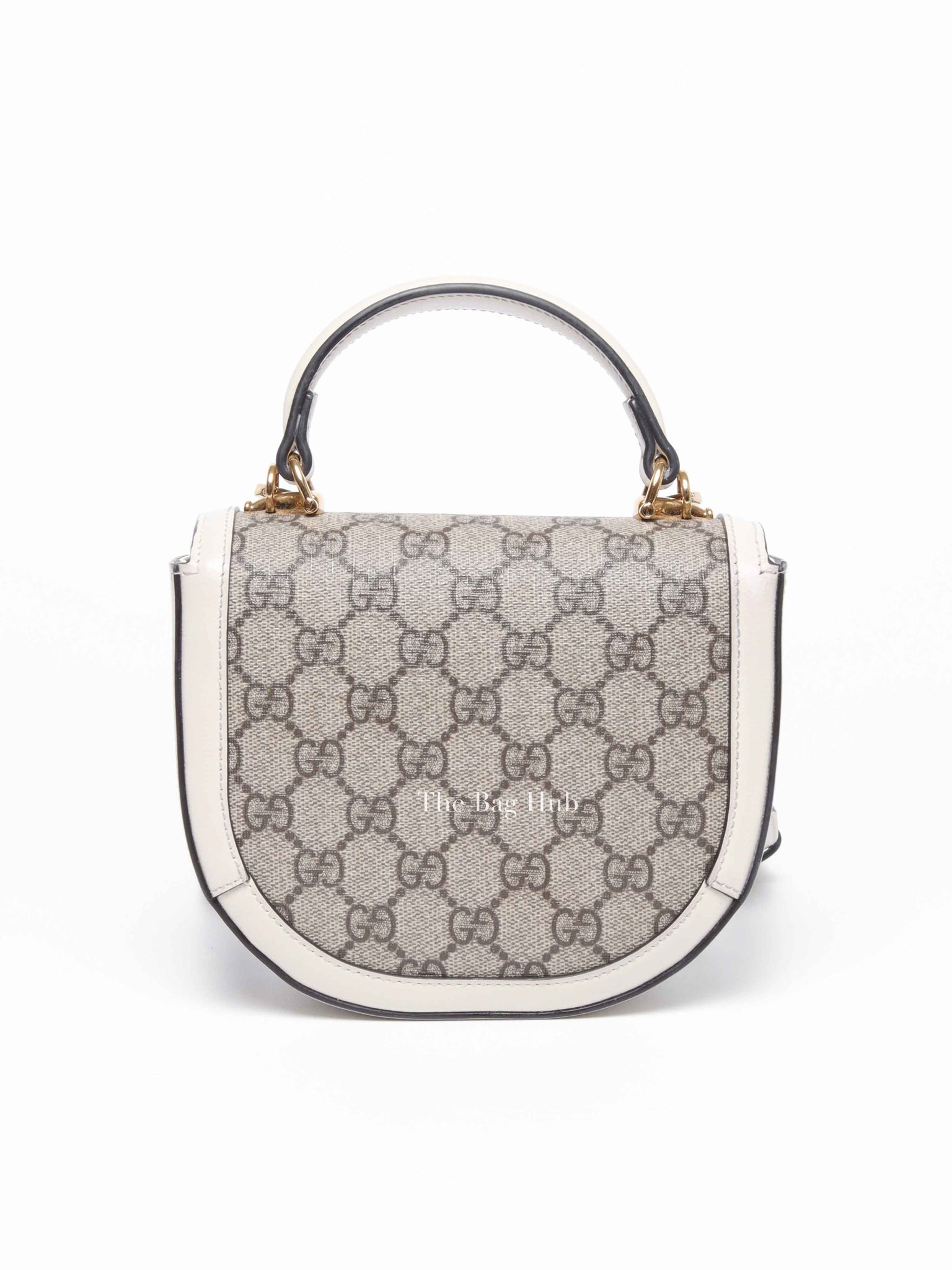 Gucci White/Beige Canvas Horsebit 1955 Mini Bag