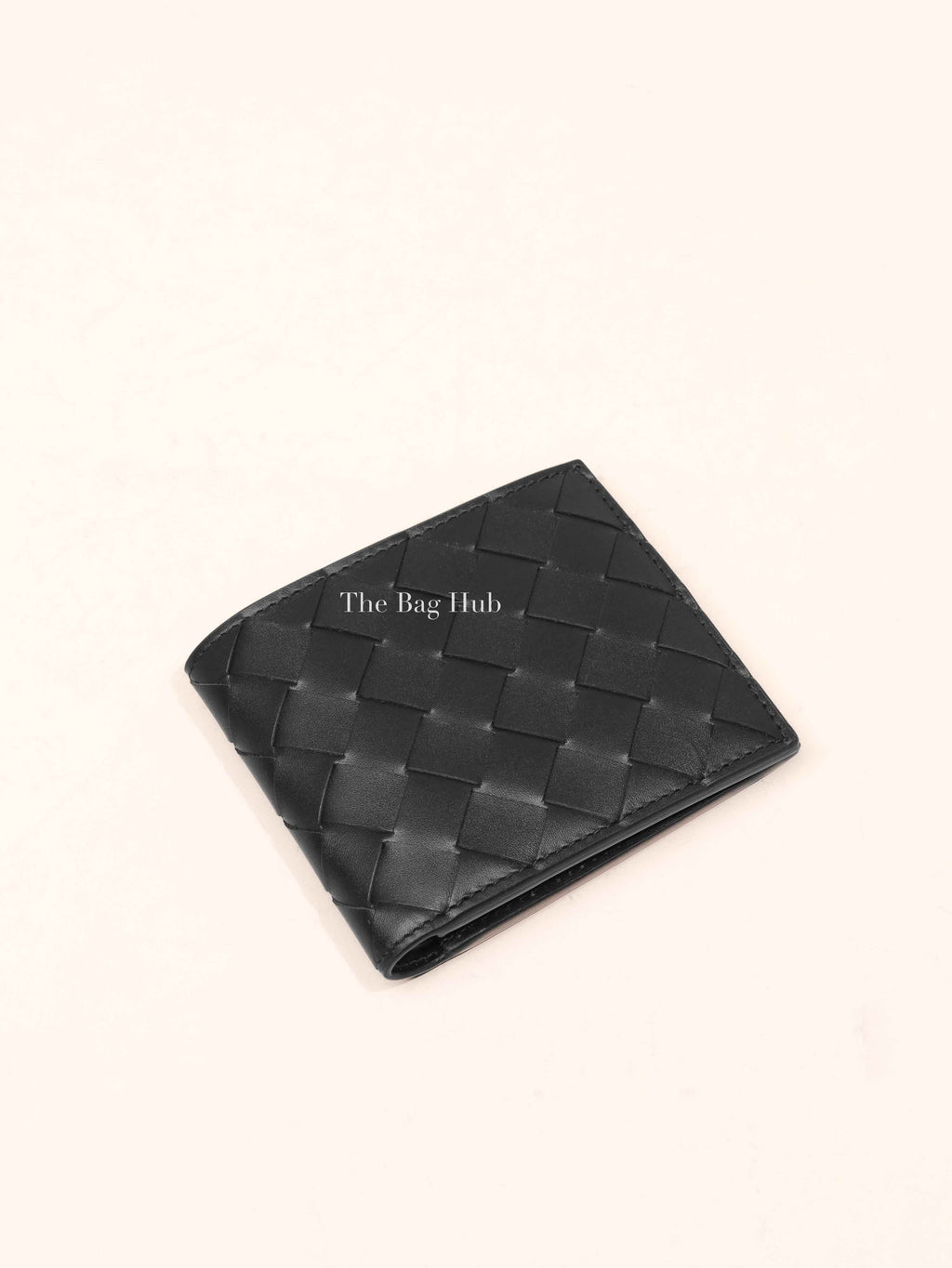Bottega Veneta Black Calfskin Intrecciato Bi-Fold Wallet