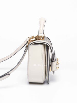 Gucci White/Beige Canvas Horsebit 1955 Mini Bag
