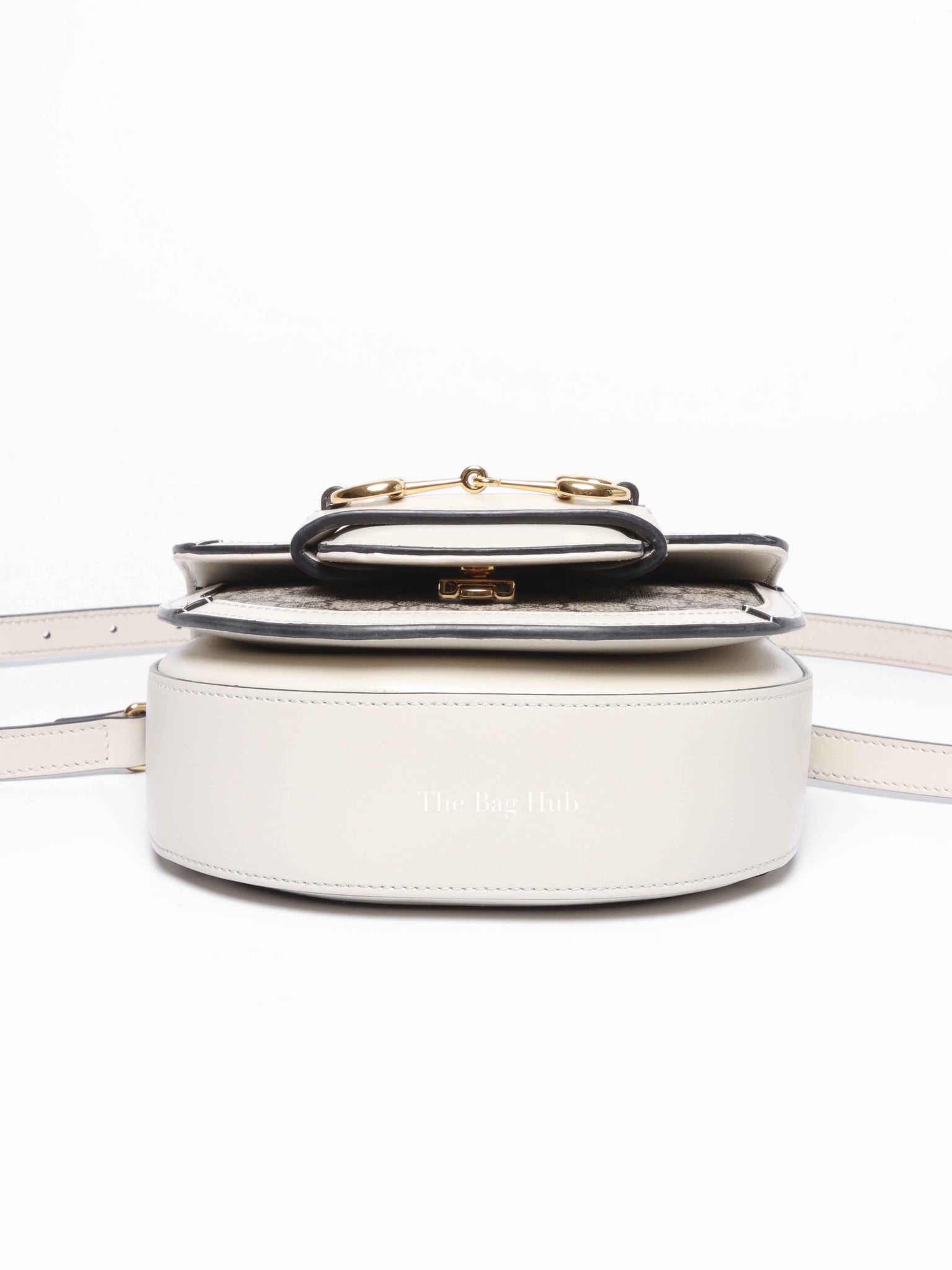 Gucci White/Beige Canvas Horsebit 1955 Mini Bag
