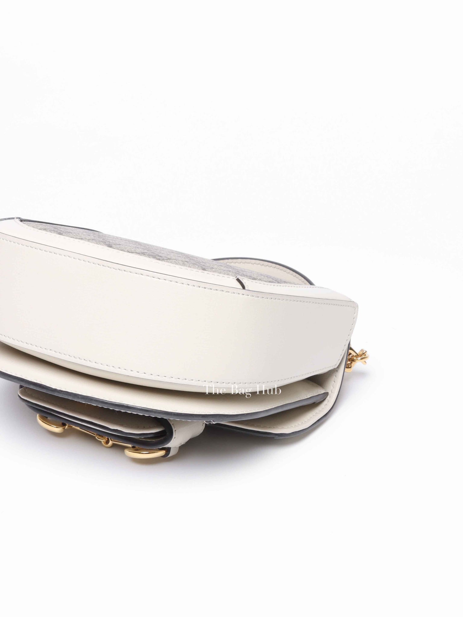 Gucci White/Beige Canvas Horsebit 1955 Mini Bag