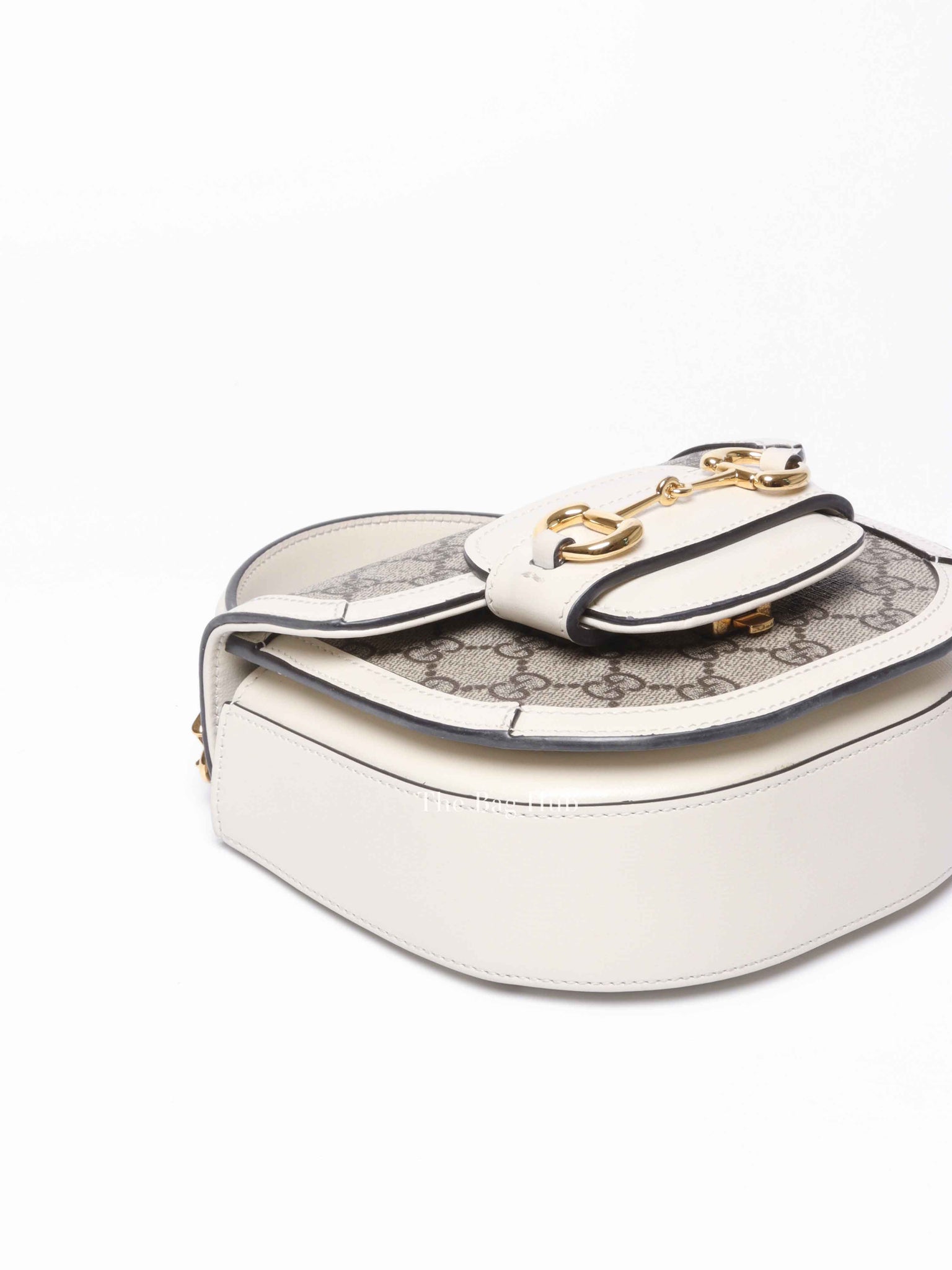 Gucci White/Beige Canvas Horsebit 1955 Mini Bag