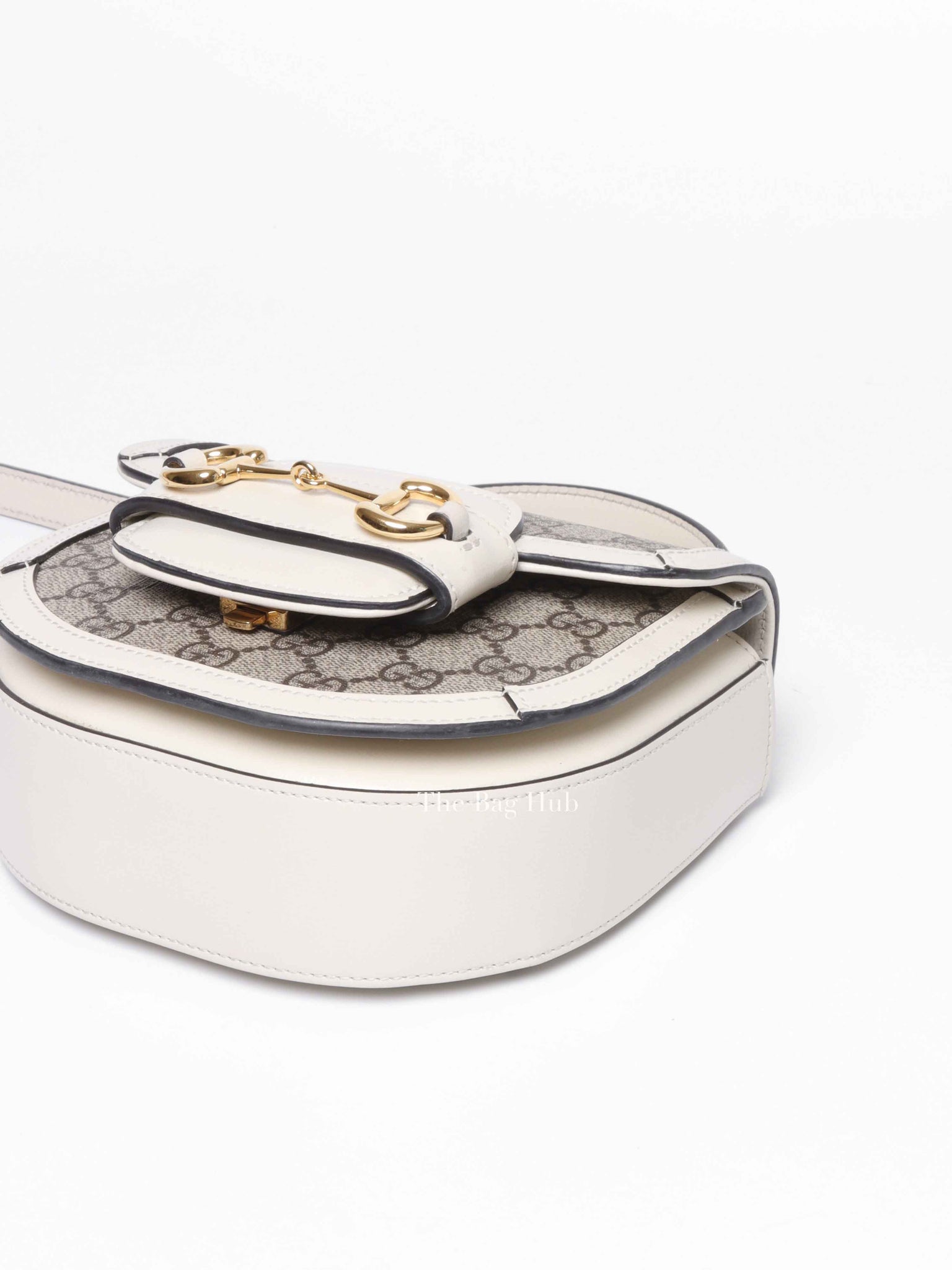 Gucci White/Beige Canvas Horsebit 1955 Mini Bag