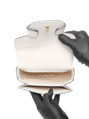 Gucci White/Beige Canvas Horsebit 1955 Mini Bag