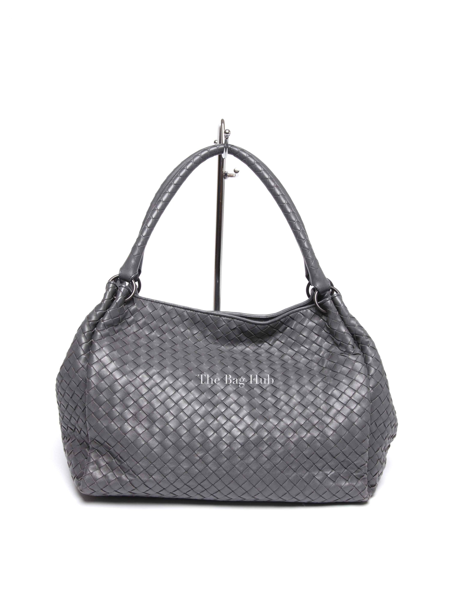 Bottega Veneta Grey Nappa Intrecciato Large Parachute Bag