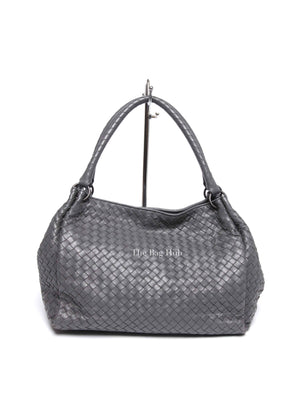 Bottega Veneta Grey Nappa Intrecciato Large Parachute Bag