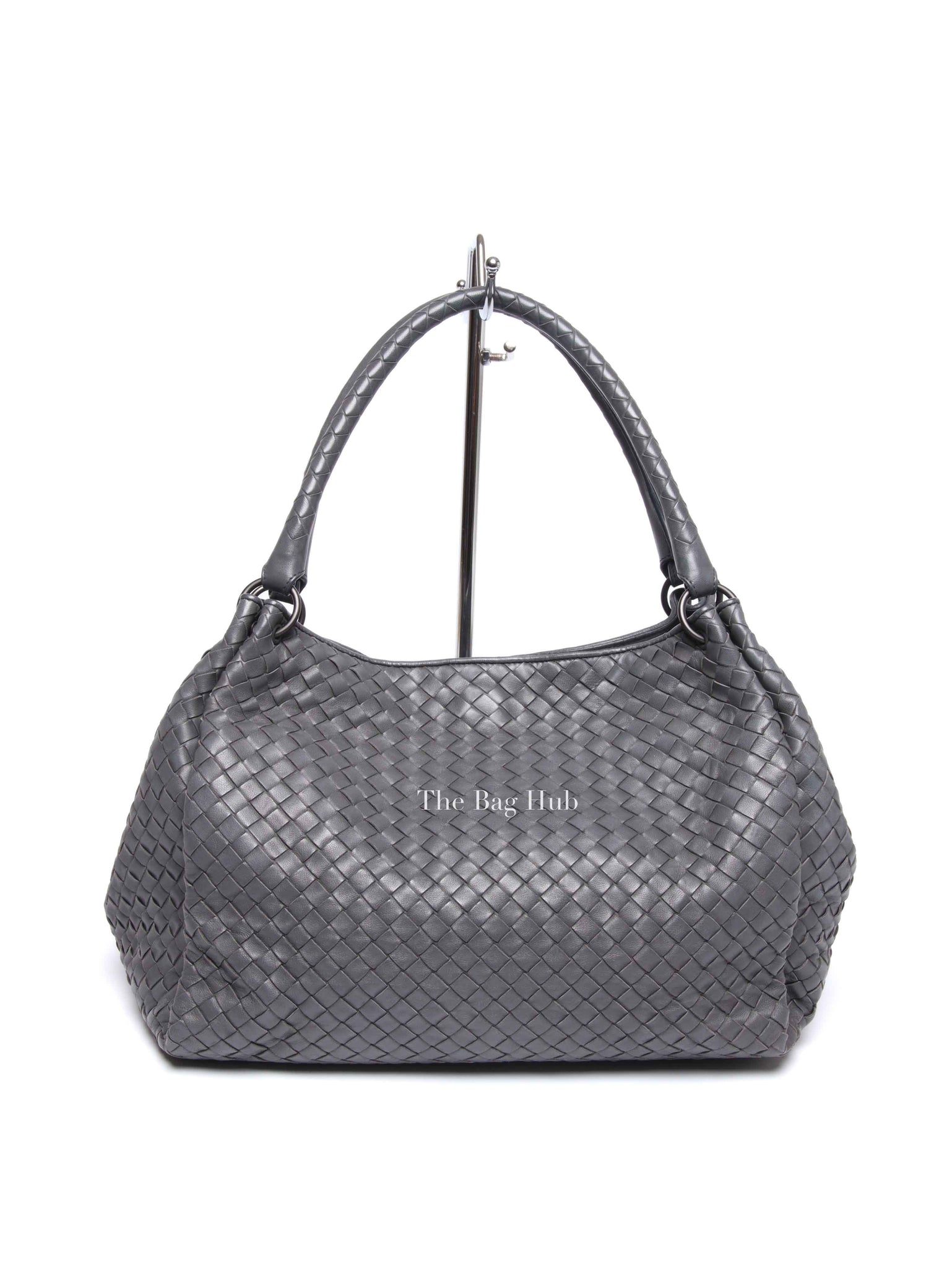 Bottega Veneta Grey Nappa Intrecciato Large Parachute Bag