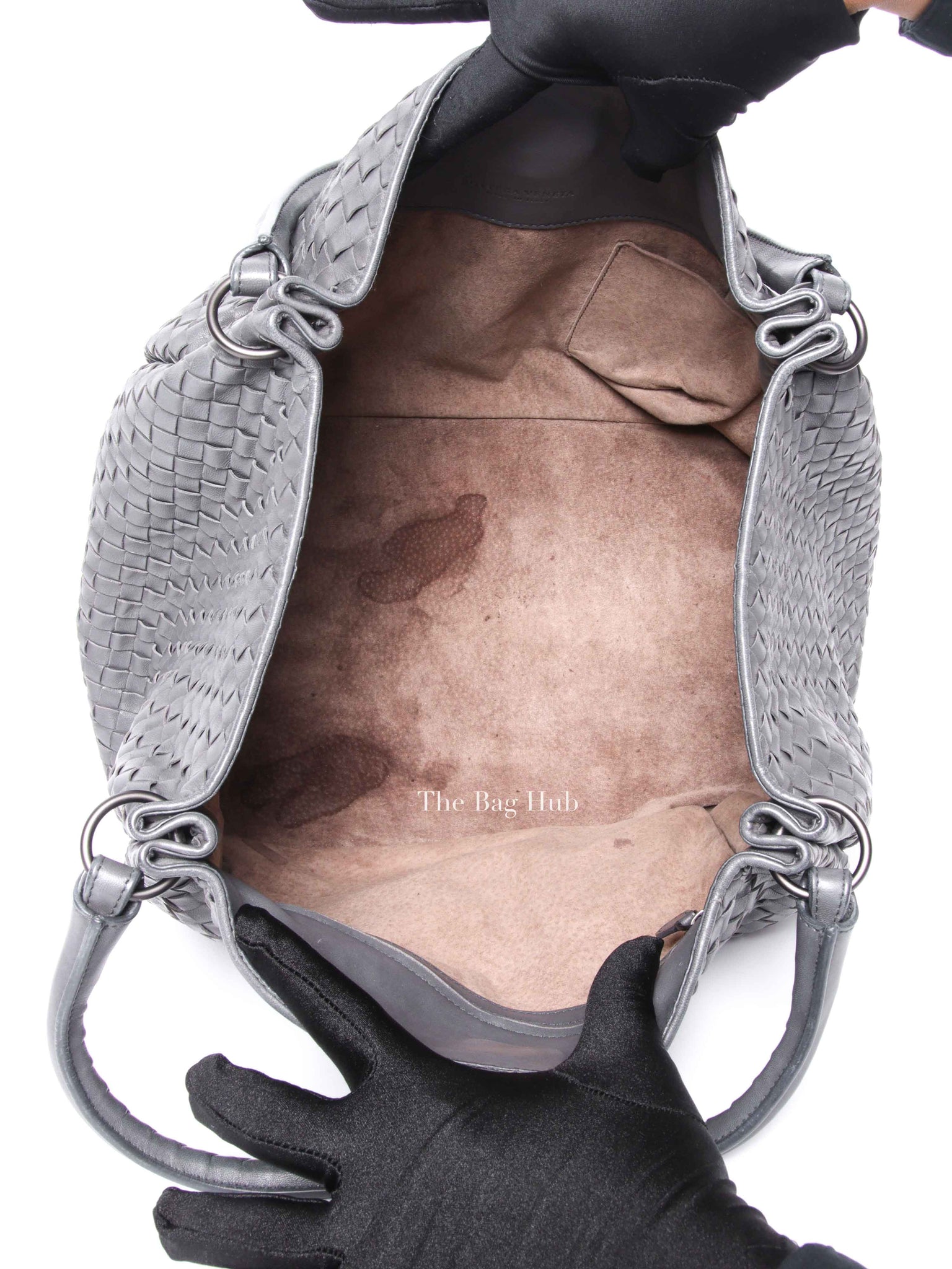 Bottega Veneta Grey Nappa Intrecciato Large Parachute Bag