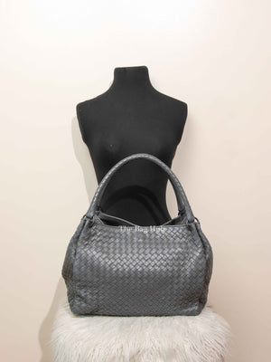 Bottega Veneta Grey Nappa Intrecciato Large Parachute Bag