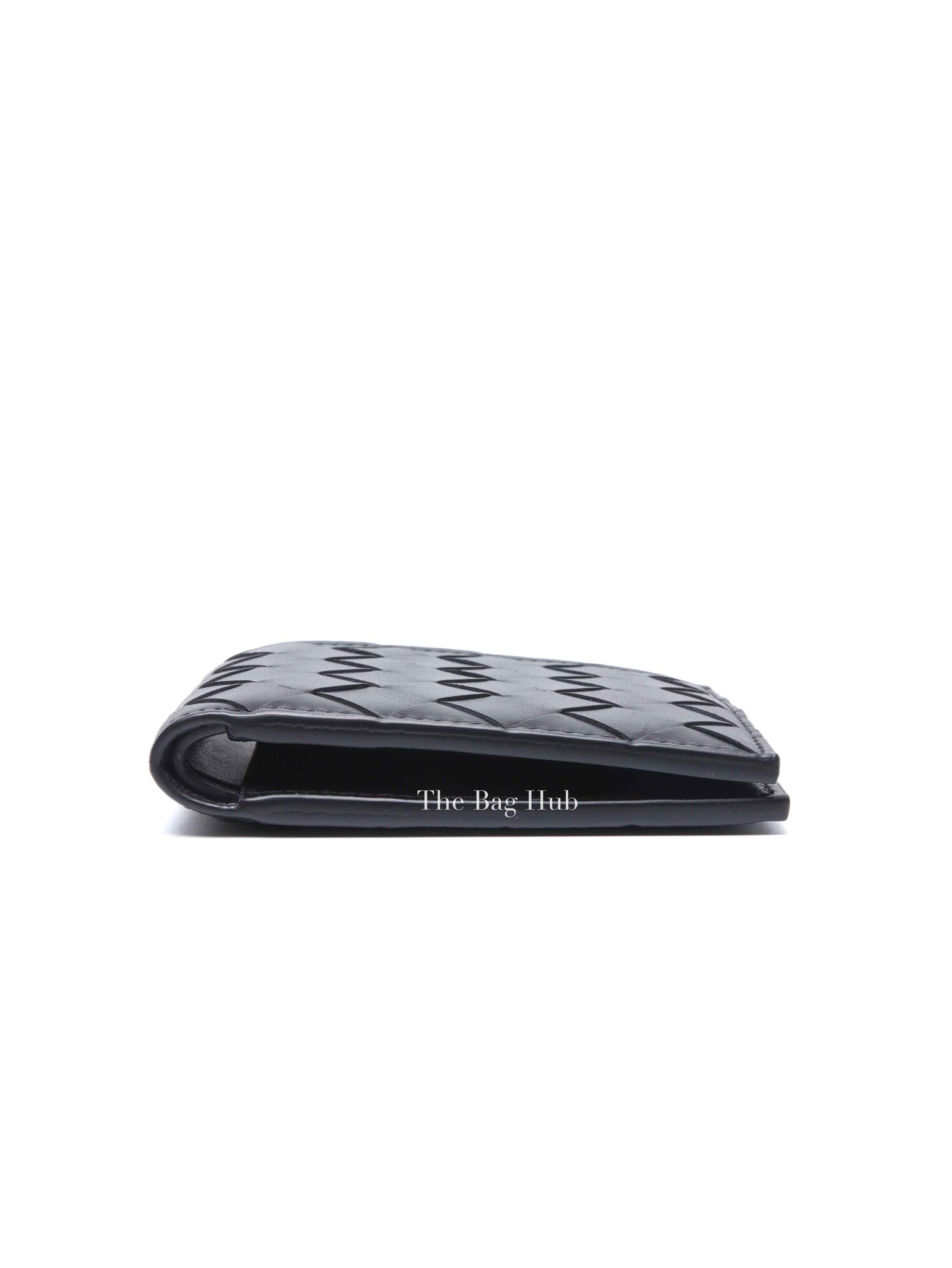 Bottega Veneta Black Calfskin Intrecciato Bi-Fold Wallet