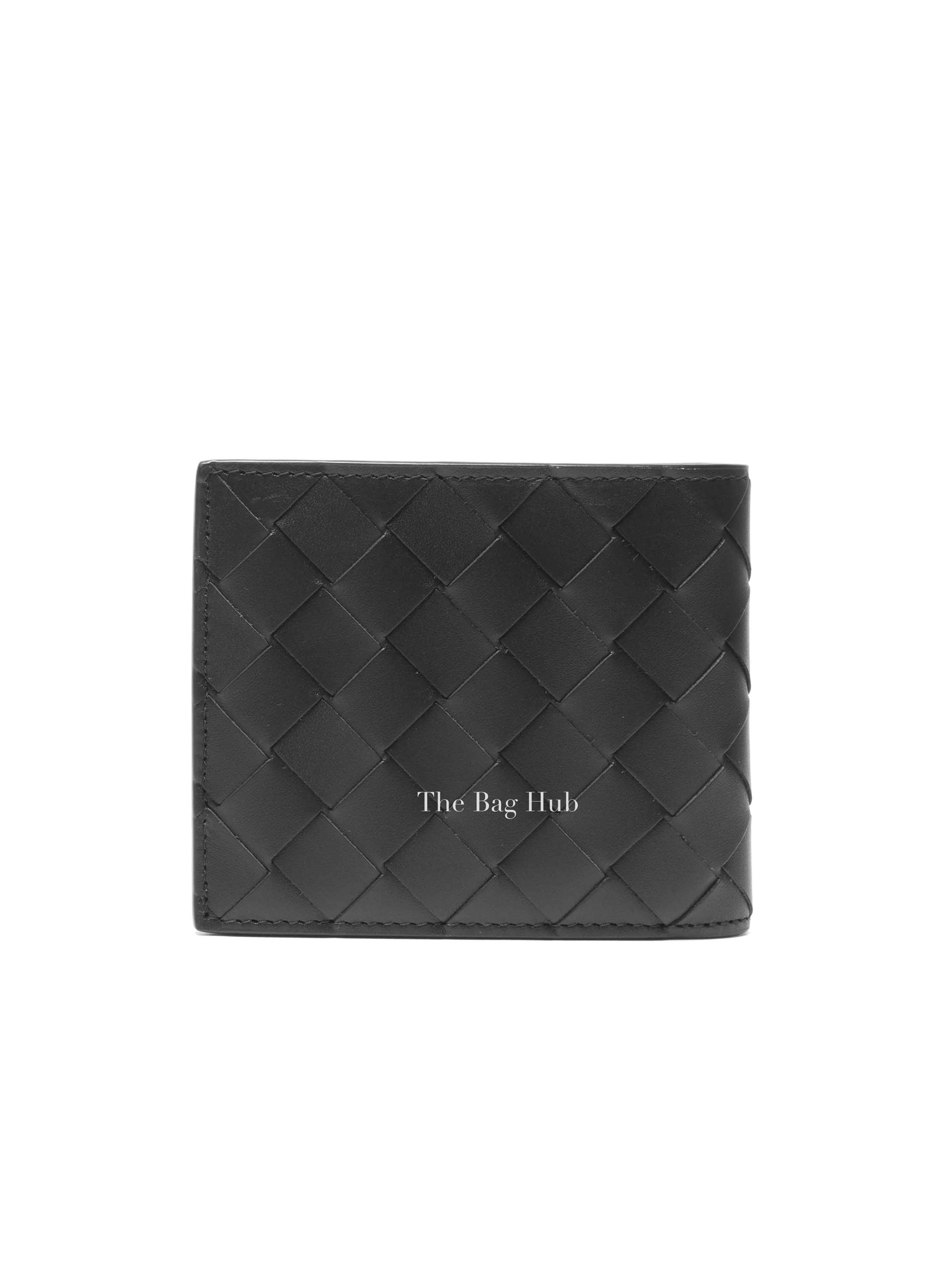 Bottega Veneta Black Calfskin Intrecciato Bi-Fold Wallet