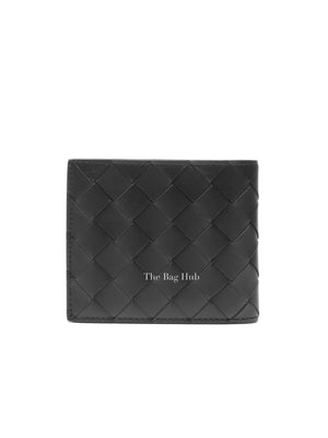 Bottega Veneta Black Calfskin Intrecciato Bi-Fold Wallet