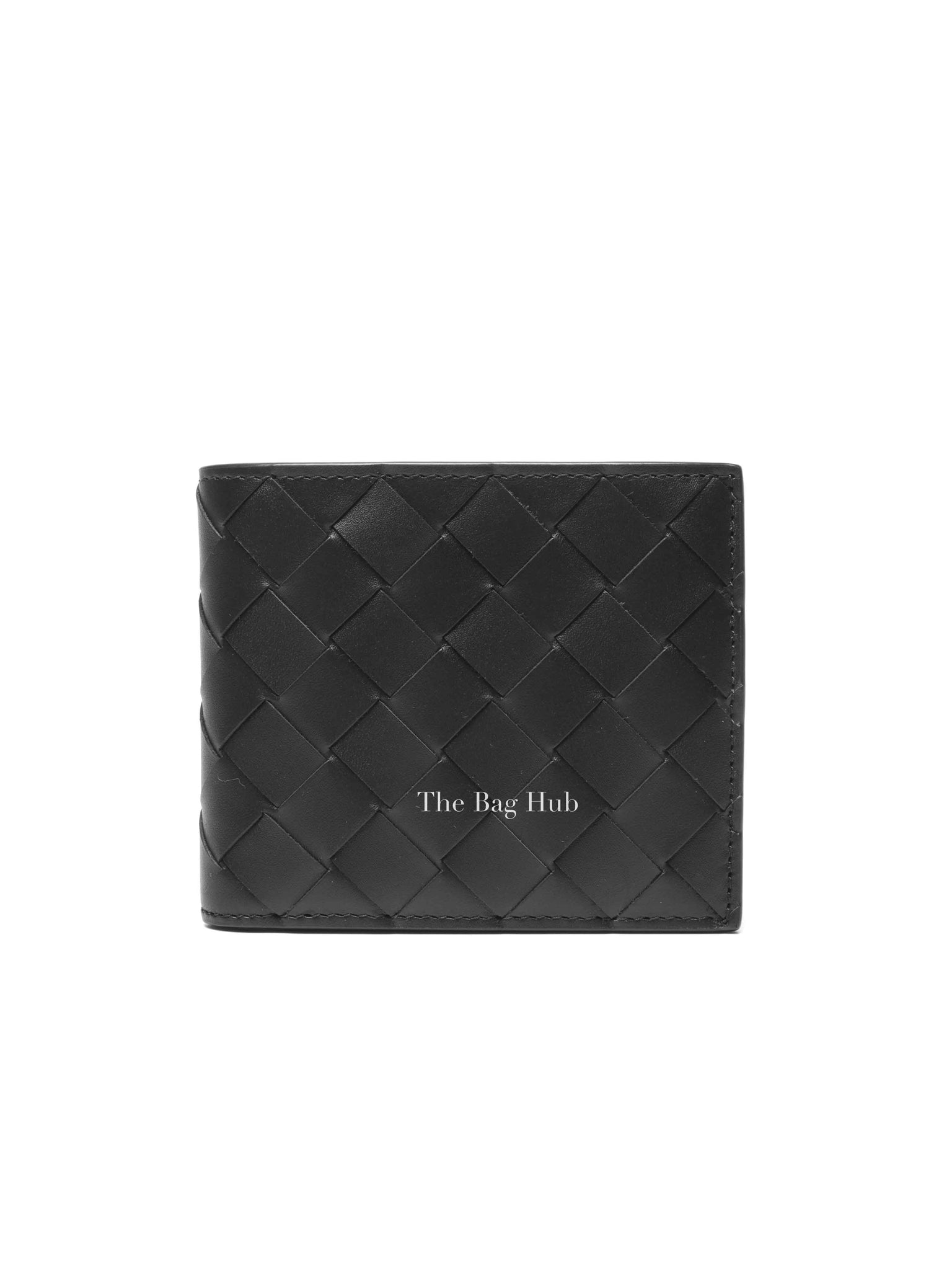 Bottega Veneta Black Calfskin Intrecciato Bi-Fold Wallet