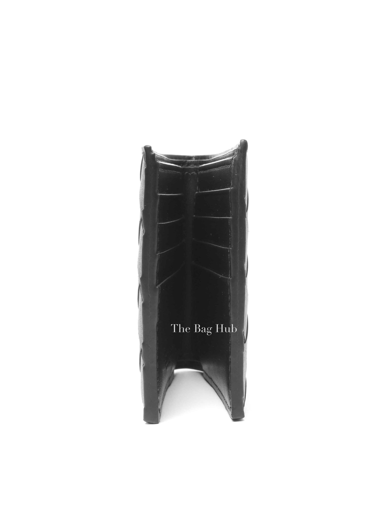 Bottega Veneta Black Calfskin Intrecciato Bi-Fold Wallet