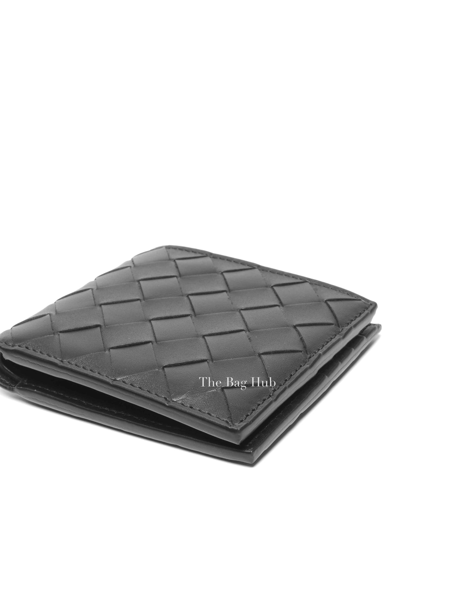 Bottega Veneta Black Calfskin Intrecciato Bi-Fold Wallet