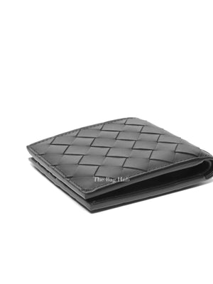 Bottega Veneta Black Calfskin Intrecciato Bi-Fold Wallet