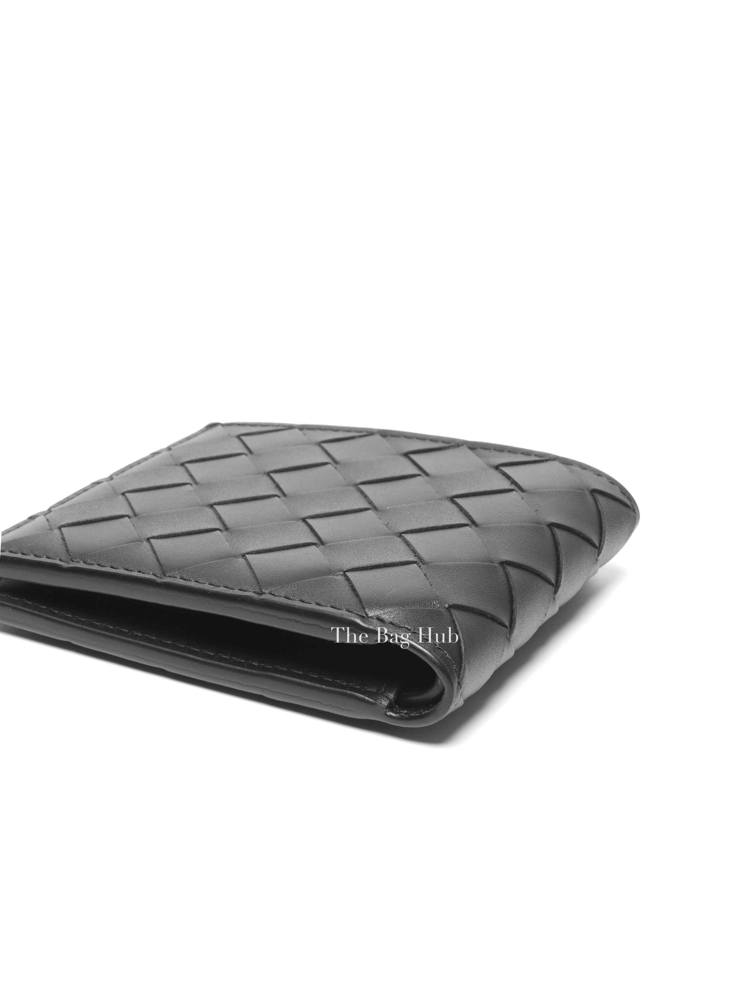 Bottega Veneta Black Calfskin Intrecciato Bi-Fold Wallet