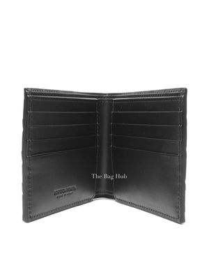 Bottega Veneta Black Calfskin Intrecciato Bi-Fold Wallet