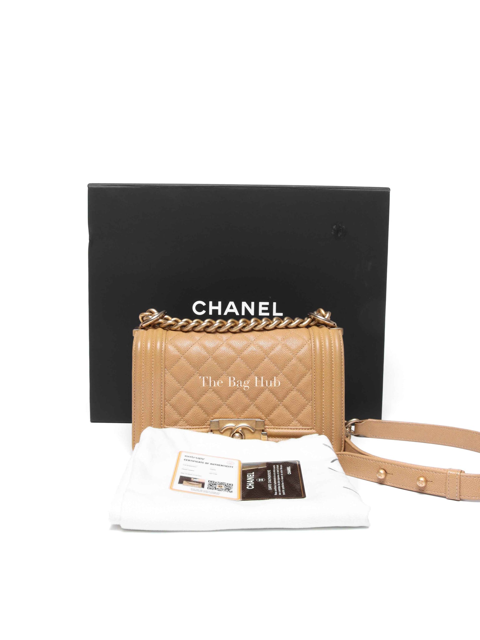 Chanel Dark Beige Caviar Le Boy Small Bag GHW