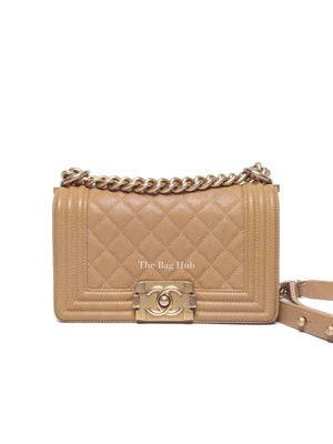 Chanel Dark Beige Caviar Le Boy Small Bag GHW