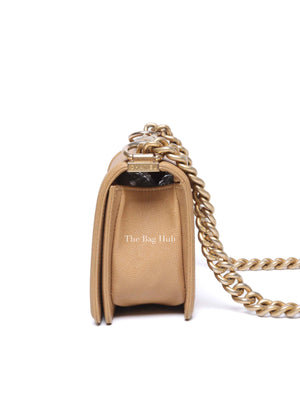 Chanel Dark Beige Caviar Le Boy Small Bag GHW