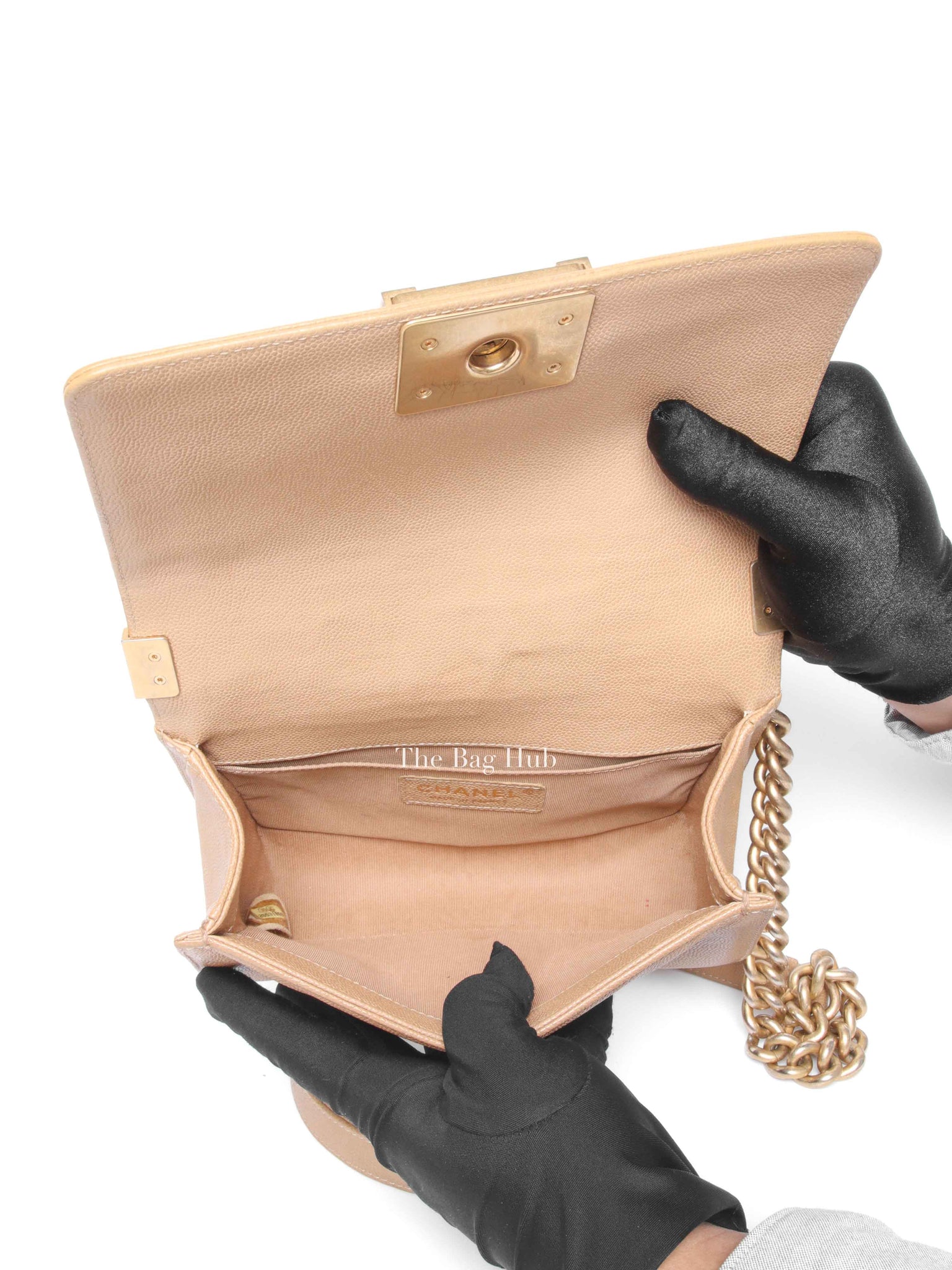 Chanel Dark Beige Caviar Le Boy Small Bag GHW