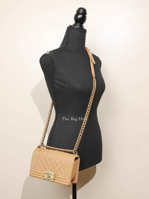 Chanel Dark Beige Caviar Le Boy Small Bag GHW