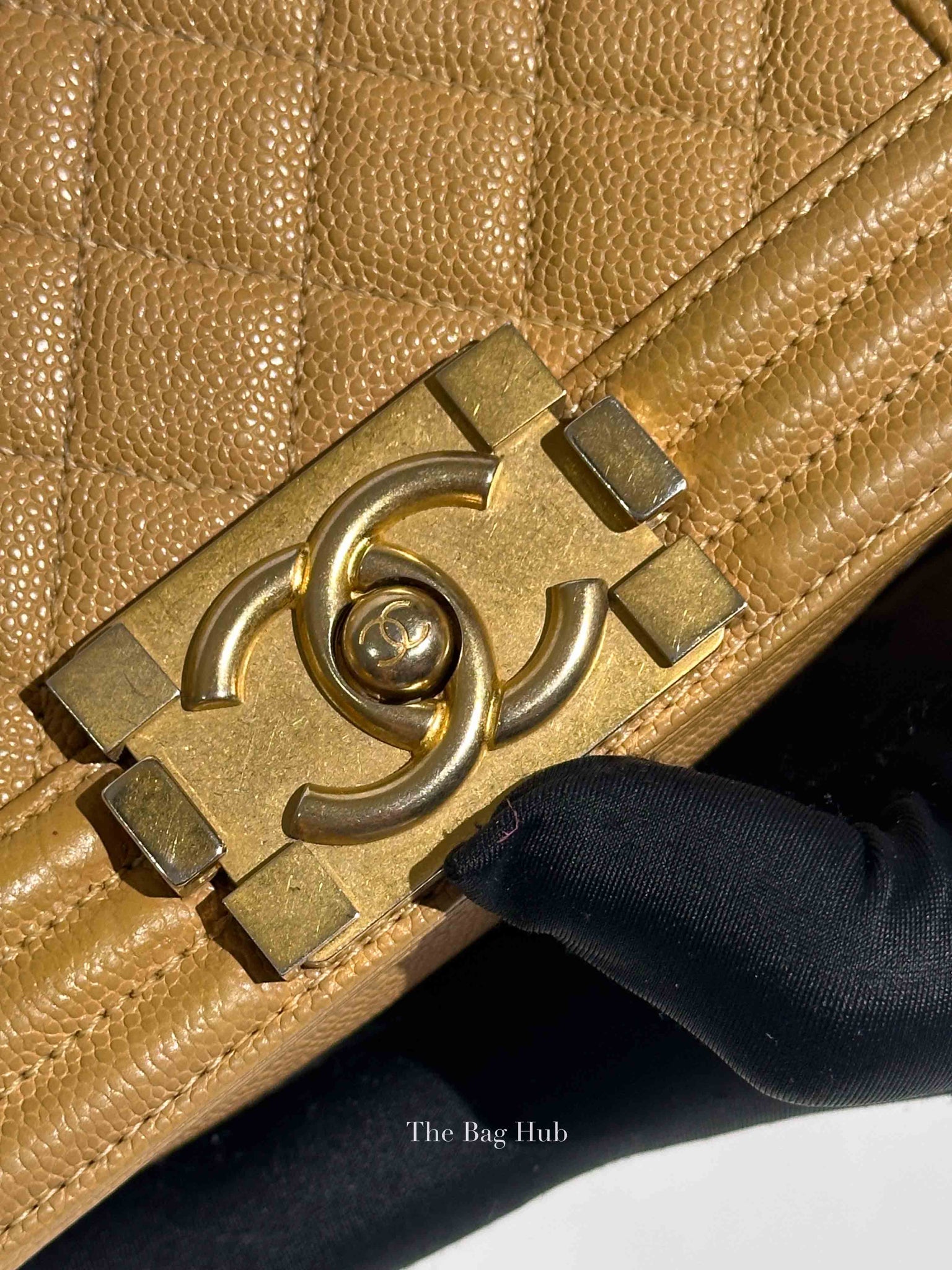 Chanel Dark Beige Caviar Le Boy Small Bag GHW