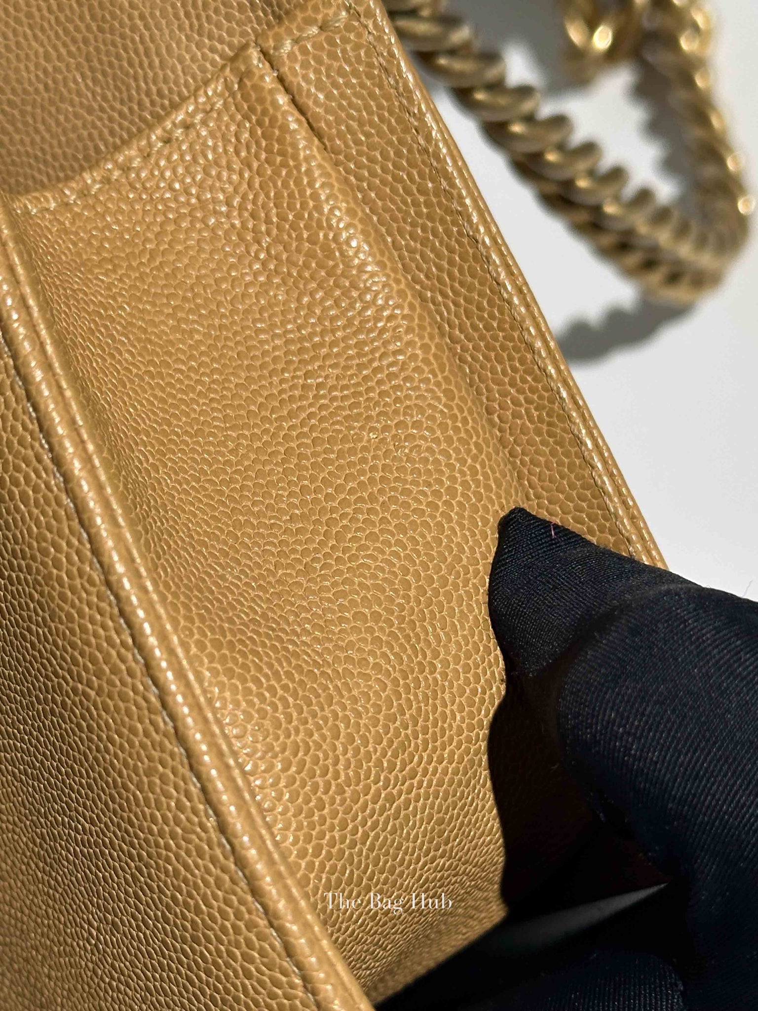 Chanel Dark Beige Caviar Le Boy Small Bag GHW