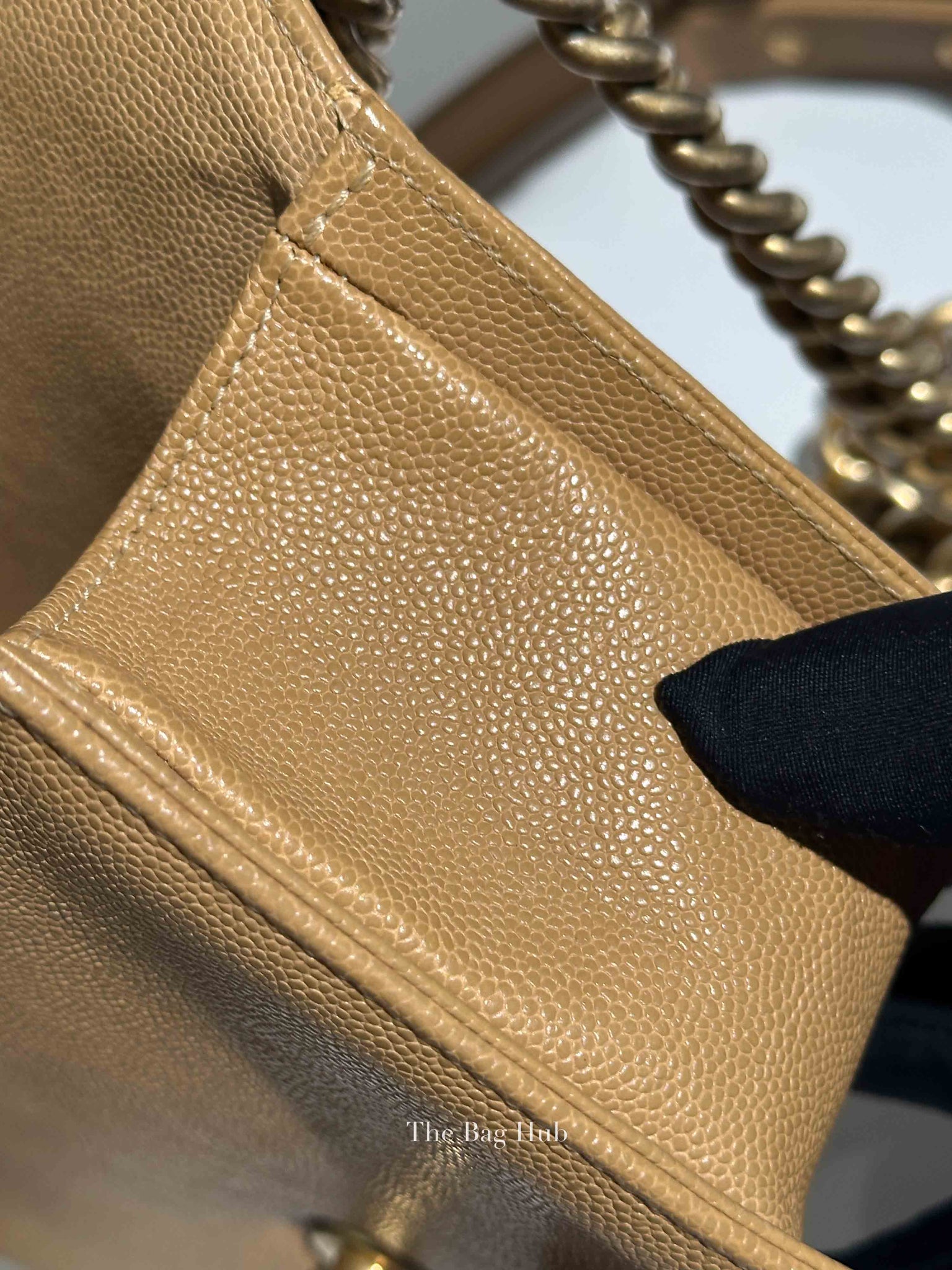 Chanel Dark Beige Caviar Le Boy Small Bag GHW
