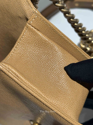 Chanel Dark Beige Caviar Le Boy Small Bag GHW