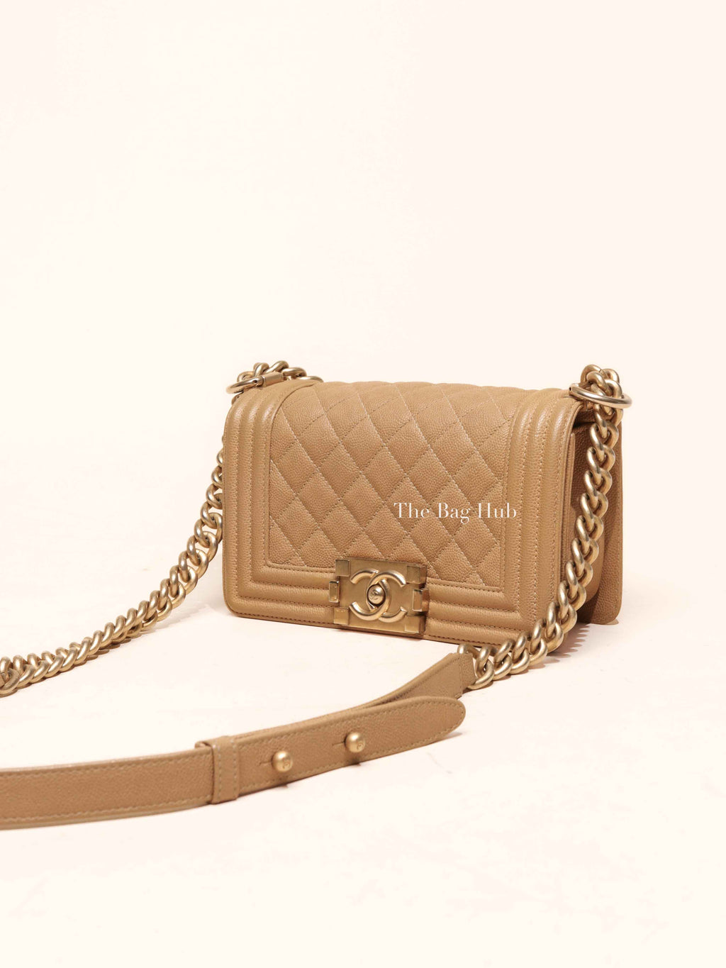 Chanel Dark Beige Caviar Le Boy Small Bag GHW