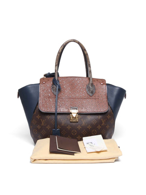Louis Vuitton Ostrich and Python Monogram Leather Canvas Limited Edition Majestueux MM Bag