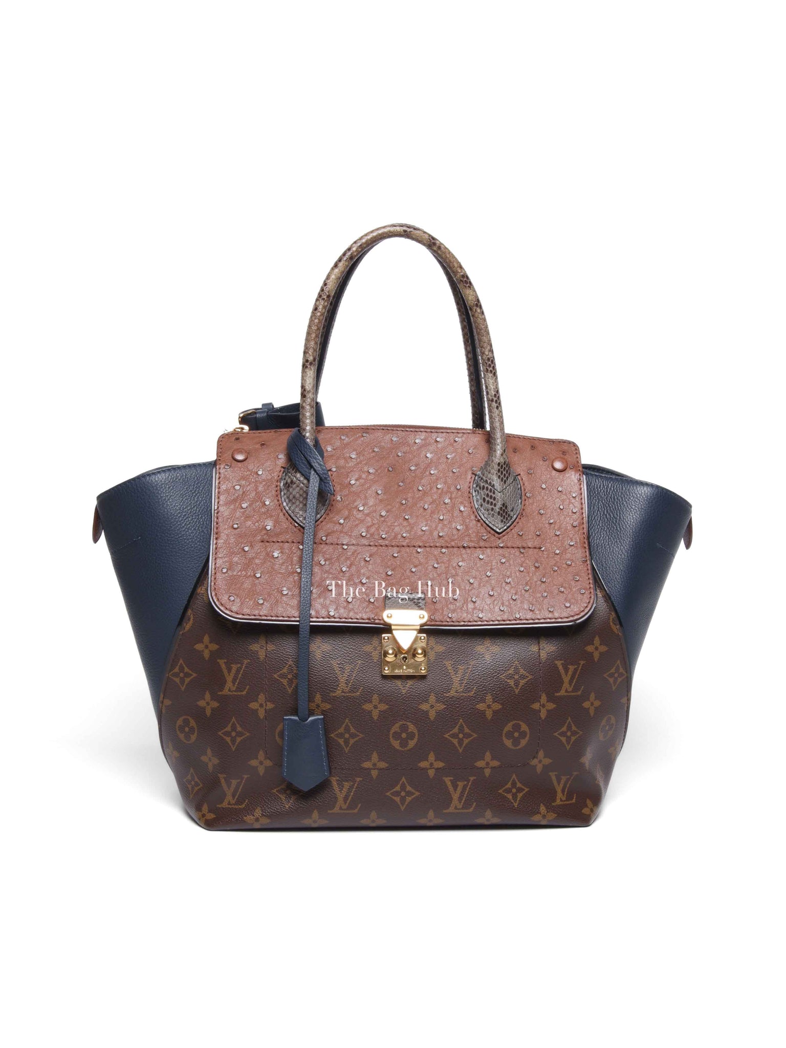 Louis Vuitton Ostrich and Python Monogram Leather Canvas Limited Edition Majestueux MM Bag