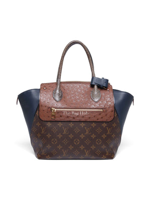 Louis Vuitton Ostrich and Python Monogram Leather Canvas Limited Edition Majestueux MM Bag