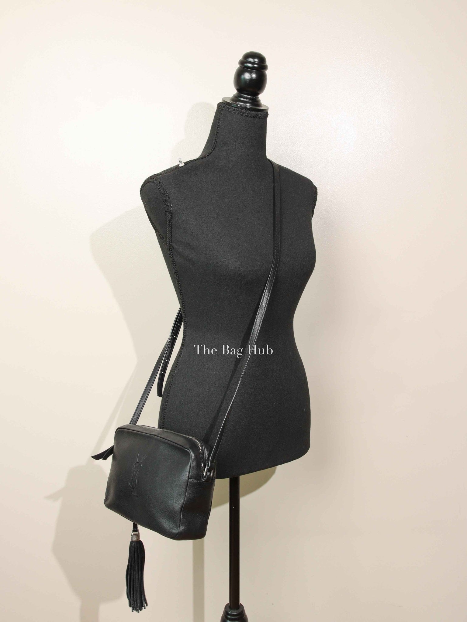 Saint Laurent Black Leather Lou Camera Crossbody Bag