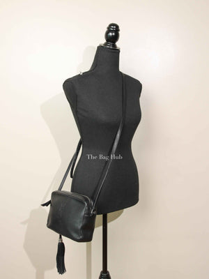 Saint Laurent Black Leather Lou Camera Crossbody Bag