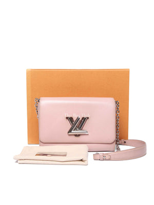 Louis Vuitton Rose Ballerine Epi Leather Twist MM Bag SHW