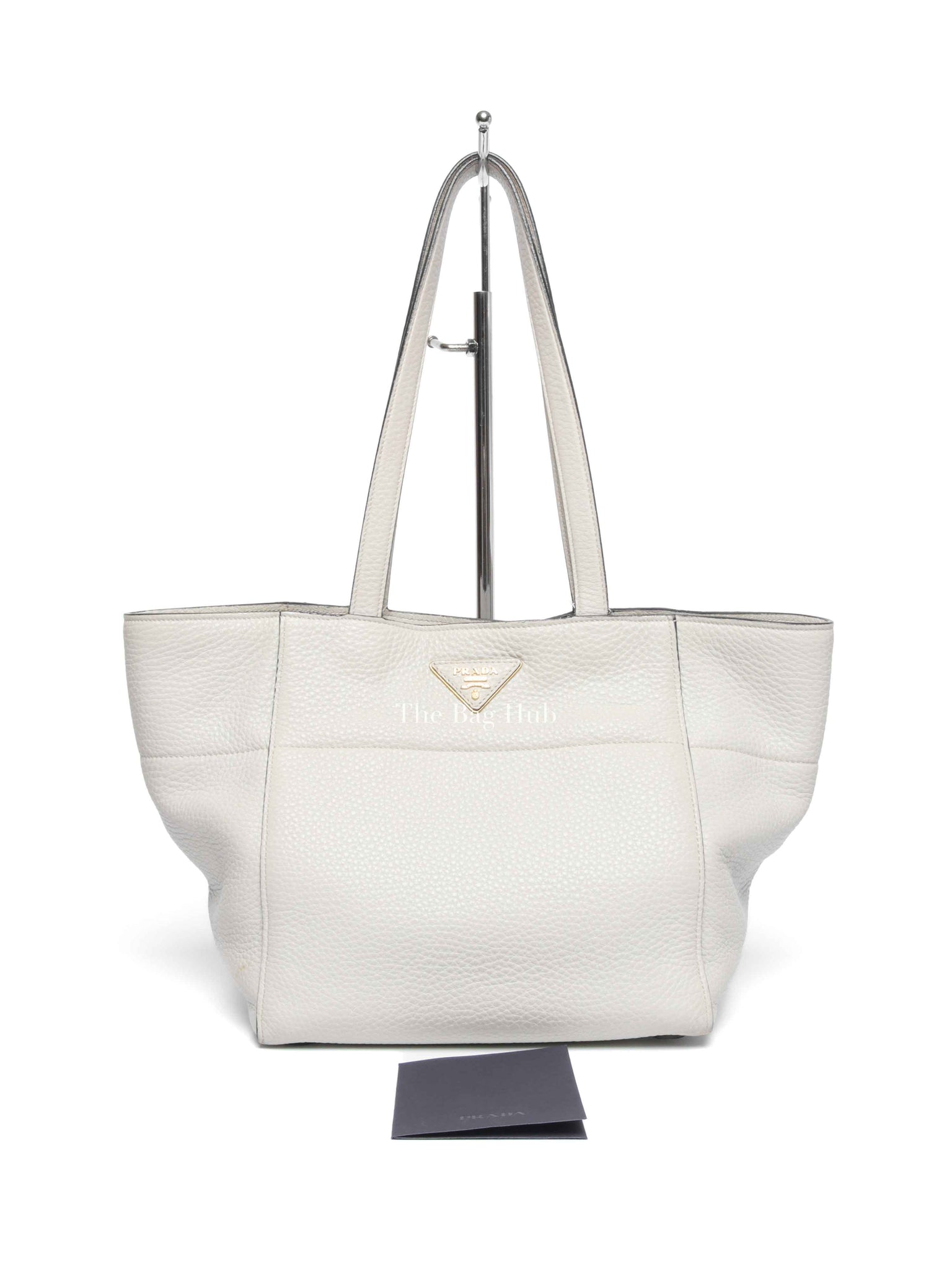 Prada Ghiaccio Vitello Daino Shopper Tote Bag BR5092