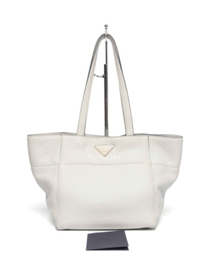 Prada Ghiaccio Vitello Daino Shopper Tote Bag BR5092