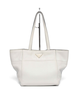 Prada Ghiaccio Vitello Daino Shopper Tote Bag BR5092