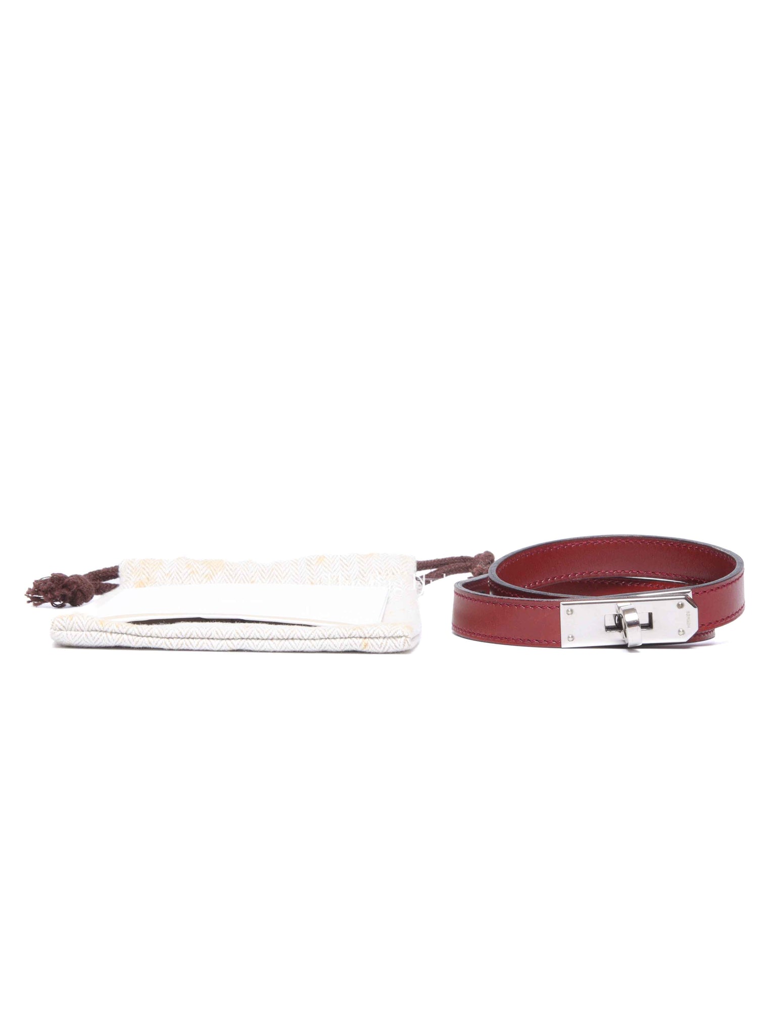 Hermes Rouge H Leather Kelly Choker Necklace PHW