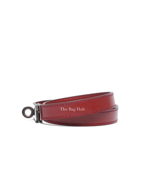 Hermes Rouge H Leather Kelly Choker Necklace PHW