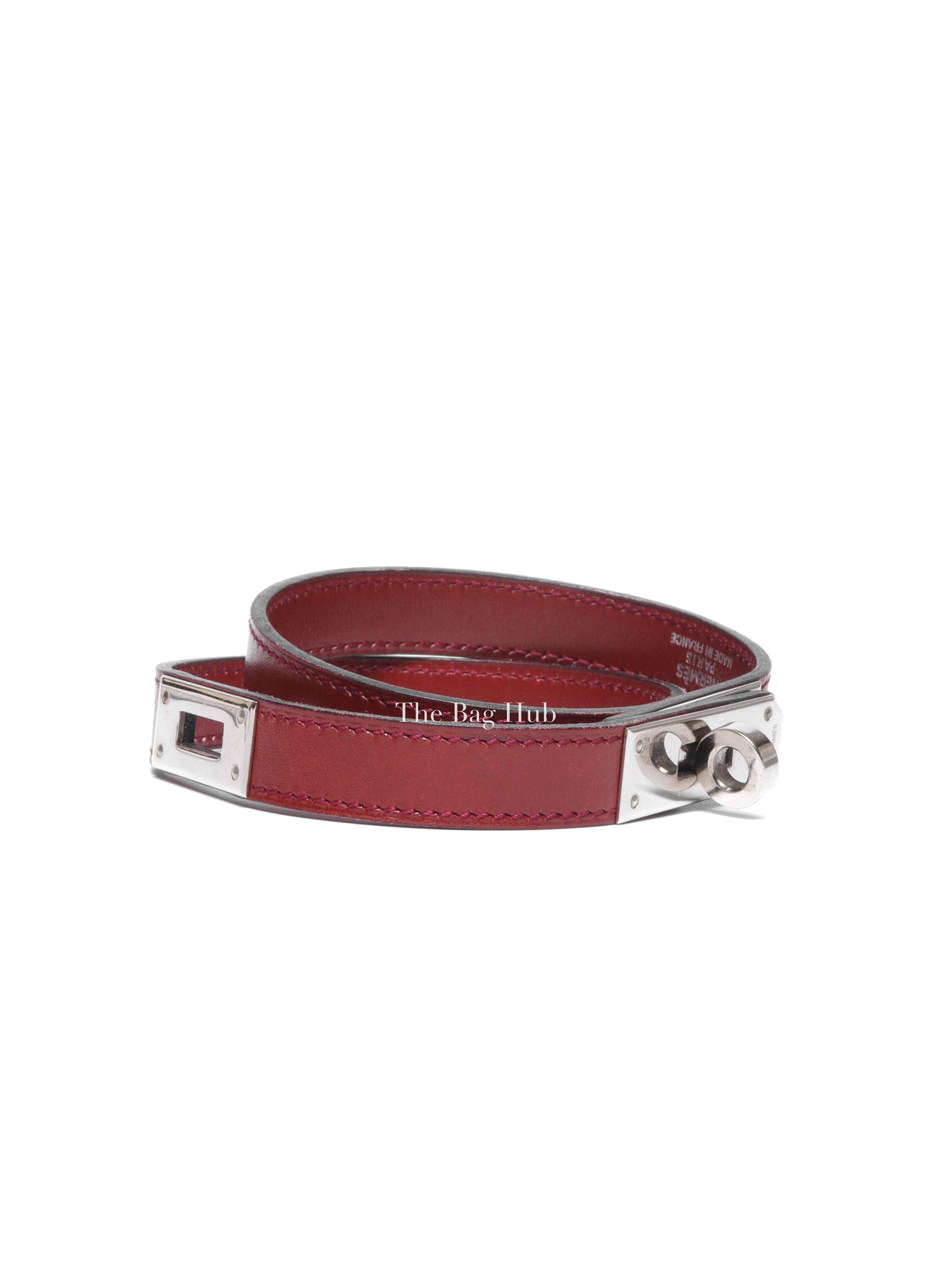 Hermes Rouge H Leather Kelly Choker Necklace PHW