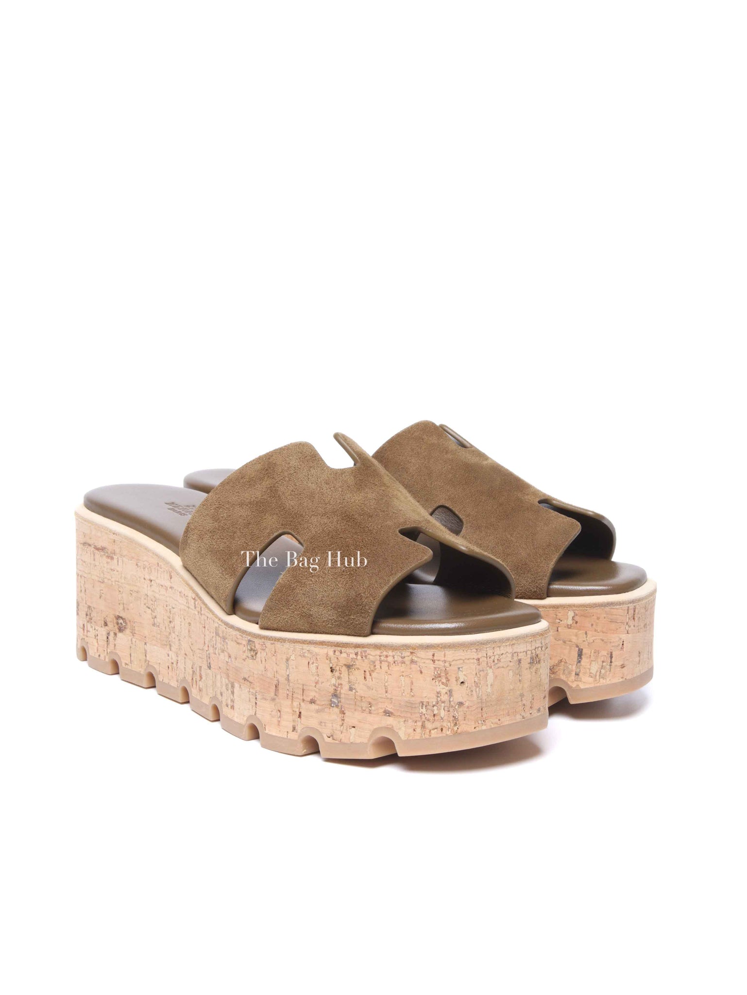 Hermes Vert Toundra Suede/Leather Eze 30 Sandals Size 36