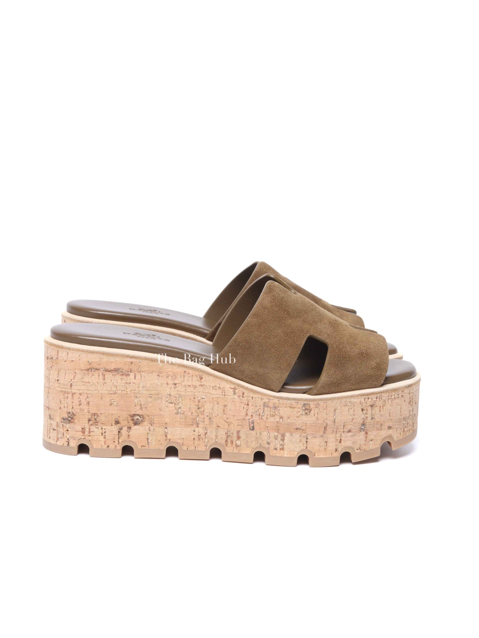 Hermes Vert Toundra Suede/Leather Eze 30 Sandals Size 36