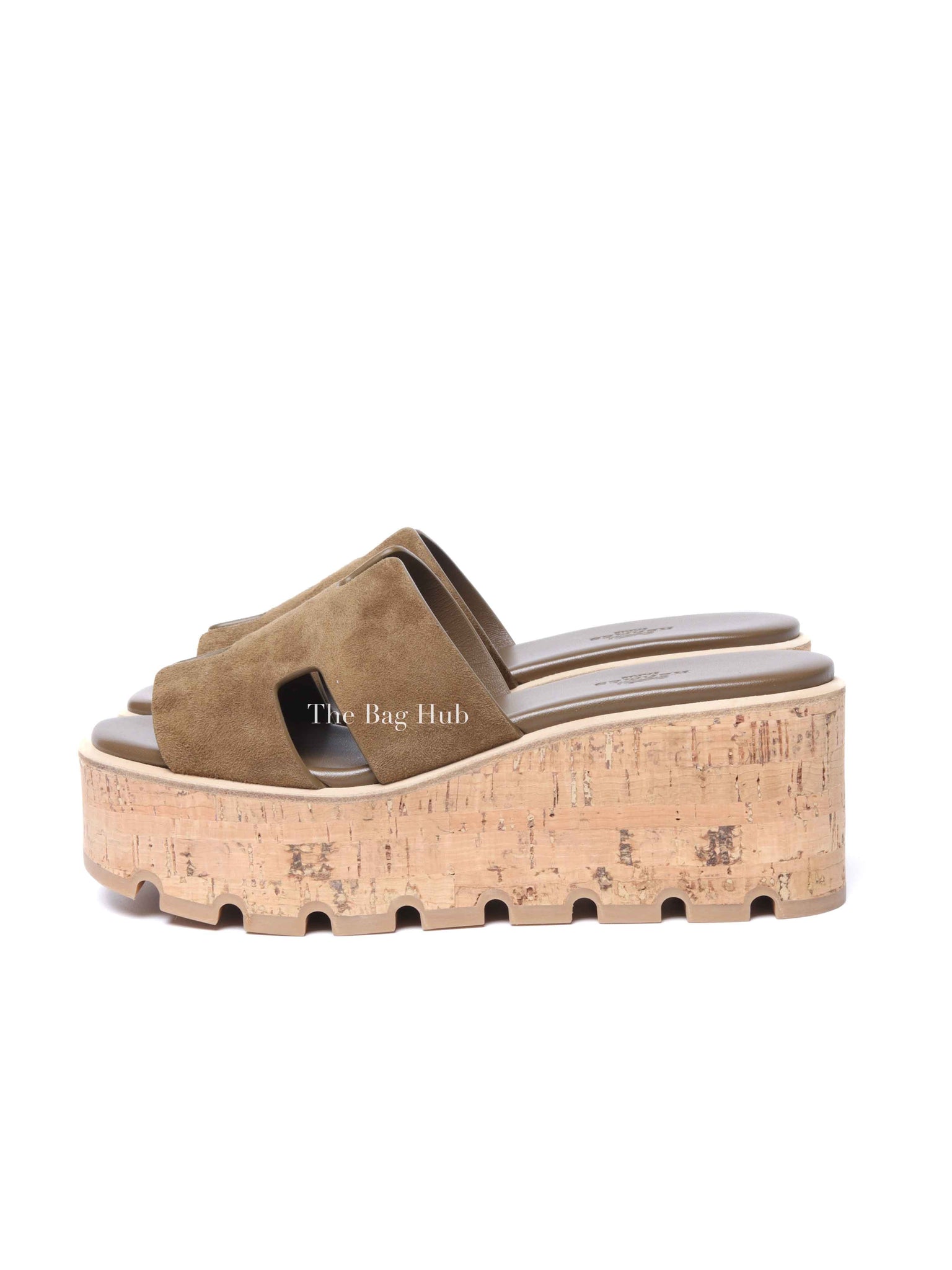 Hermes Vert Toundra Suede/Leather Eze 30 Sandals Size 36