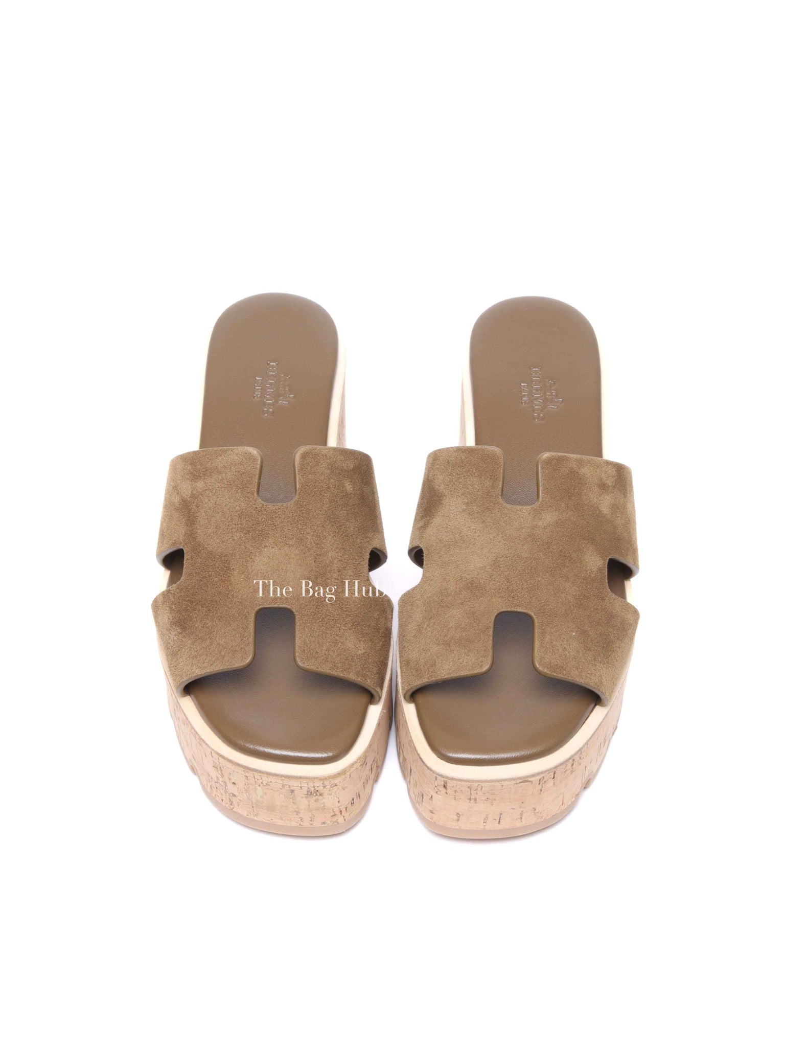 Hermes Vert Toundra Suede/Leather Eze 30 Sandals Size 36
